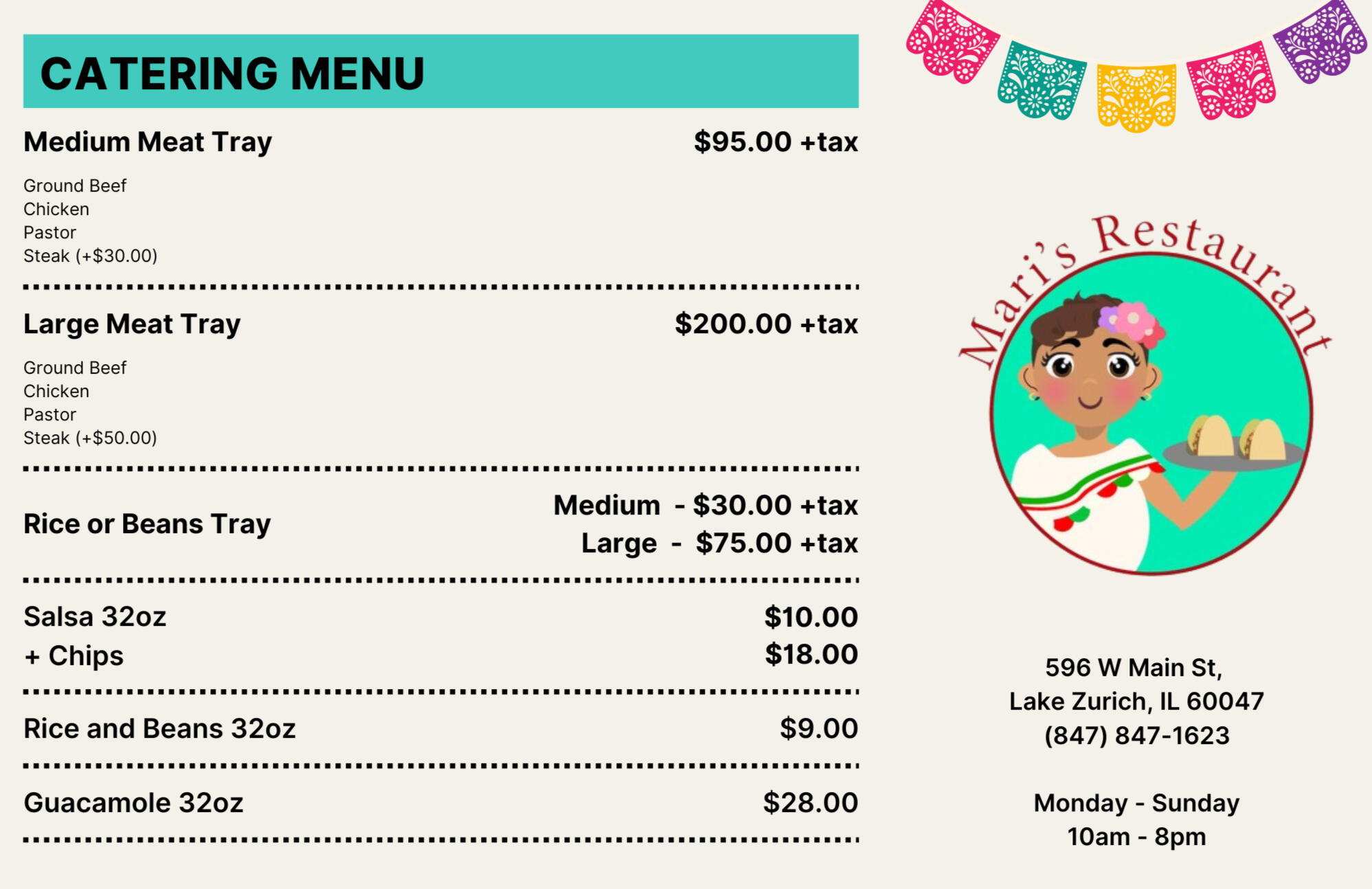 Catering Menu
